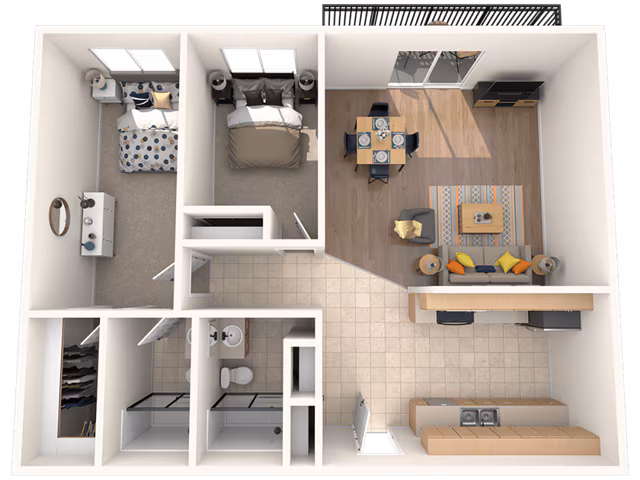 Two Bedroom, Two Bath 052 052 floor plan